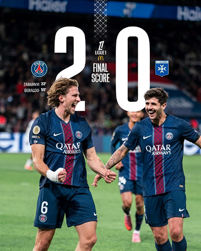 法甲：巴黎2-0欧塞尔 巴黎双中卫双双破门 巴尔科拉失单刀