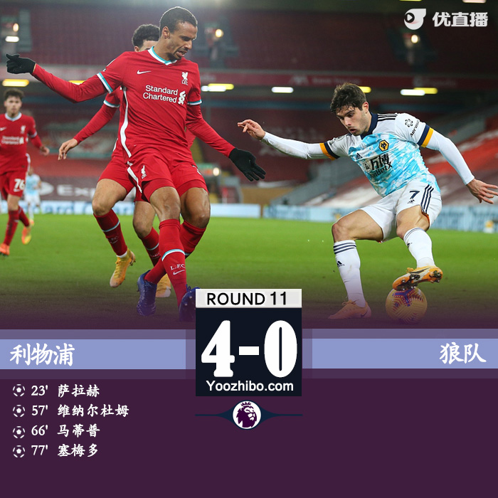 <a href=/zuqiush/liverpool/ target=_blank class=infotextkey>利物浦</a>4-0狼队